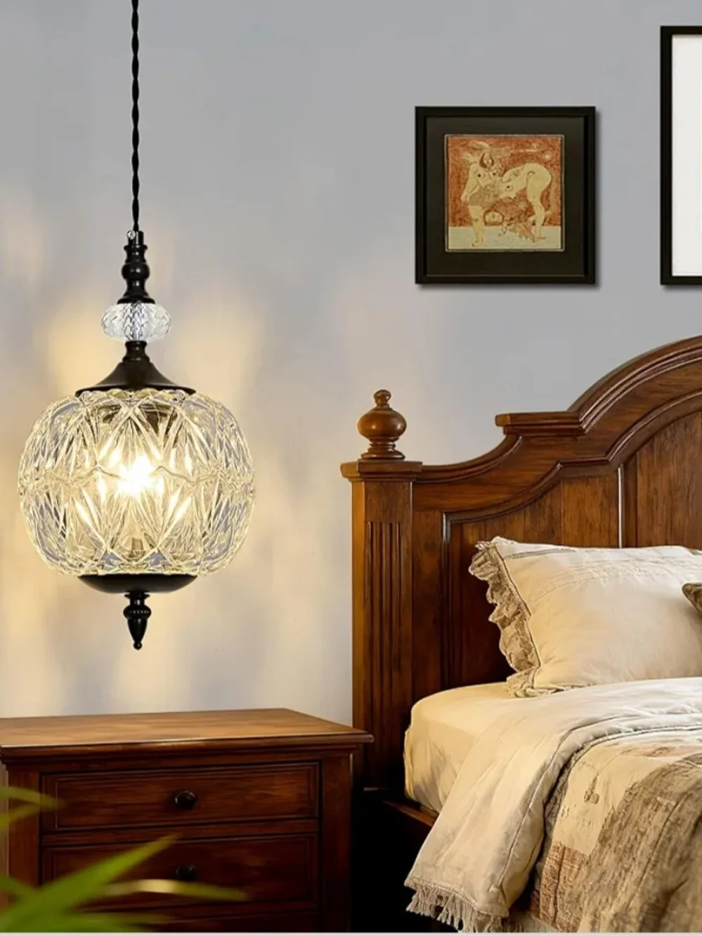 Black Pendant Crystal Glass Light - Simple Elegant Beauty Can Only Describe This